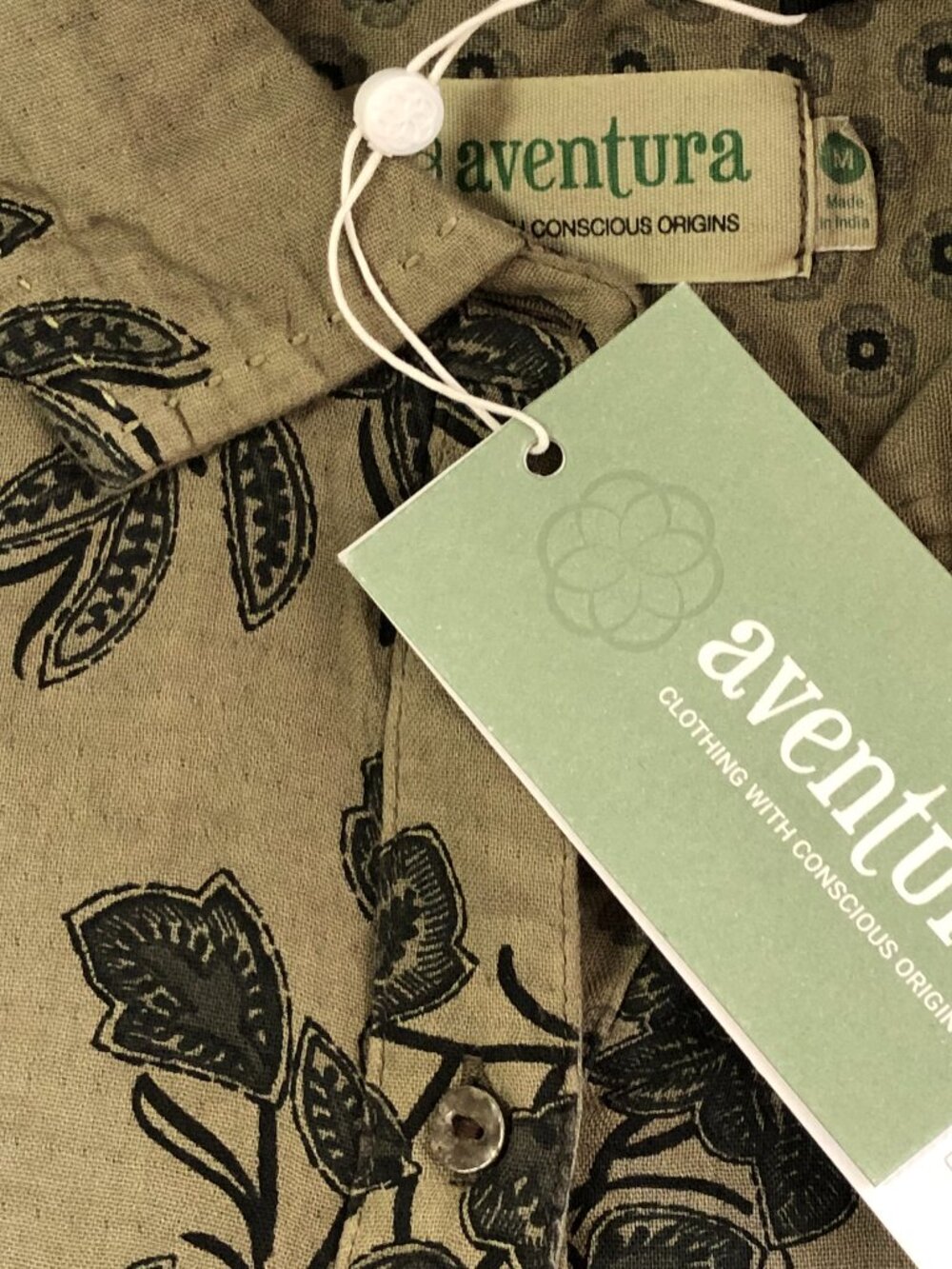 Aventura Gramercy Shirt Dusky Green Medium Organic New